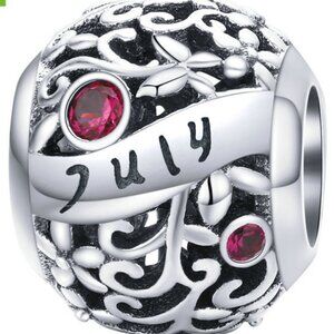 925 Stering Silver Charm July